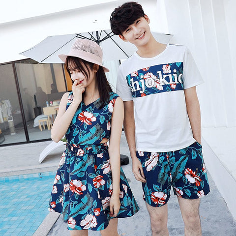 Bonne Nuit - Couple Matching Sleeveless Flower Print Sundress
